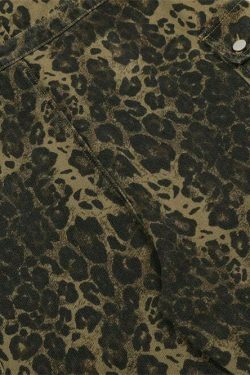 Leopard Print Dungarees - Y2K Fashion Statement with Coquette Aesthetic and Grunge Style