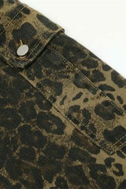 Leopard Print Dungarees - Y2K Fashion Statement with Coquette Aesthetic and Grunge Style