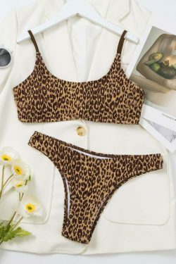 Leopard Print Hits Bikini - Y2K Fashion Swimwear for Women - Coquette Aesthetic with a Wild Twist