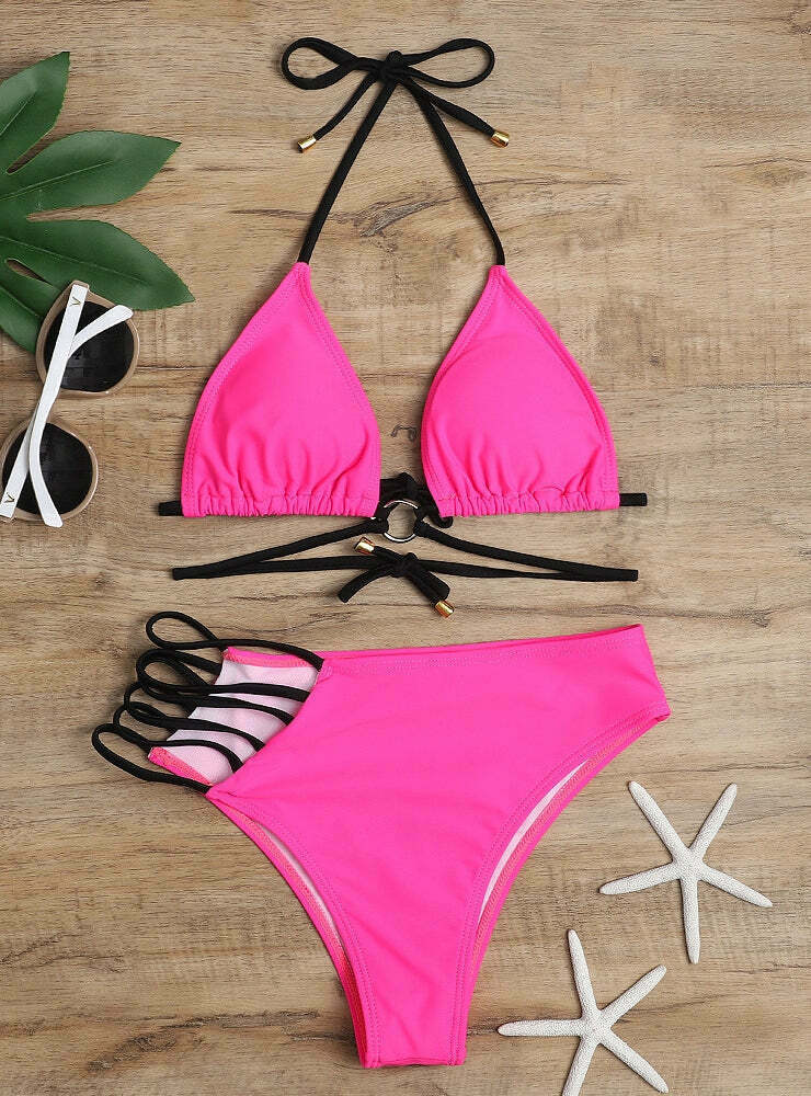 Leopard Print Hollow Swimsuit Bikini - Y2K Fashion Statement for Women Leopard Print Hollow Swimsuit Bikini - Y2K Fashion Statement for Women