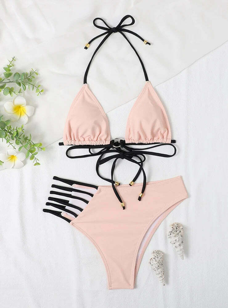 Leopard Print Hollow Swimsuit Bikini - Y2K Fashion Statement for Women Leopard Print Hollow Swimsuit Bikini - Y2K Fashion Statement for Women