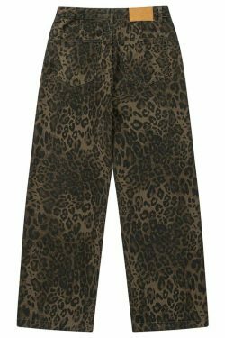 Leopard Print Jeans: Y2K Fashion Statement with Coquette Aesthetic and Grunge Style