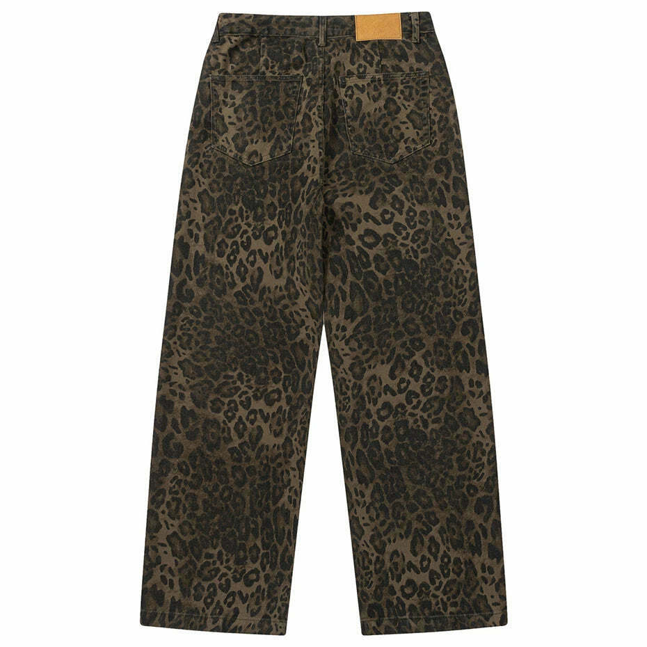 Leopard Print Jeans: Y2K Fashion Statement with Coquette Aesthetic and Grunge Style Leopard Print Jeans: Y2K Fashion Statement with Coquette Aesthetic and Grunge Style