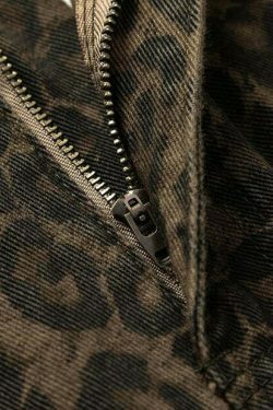 Leopard Print Jeans: Y2K Fashion Statement with Coquette Aesthetic and Grunge Style