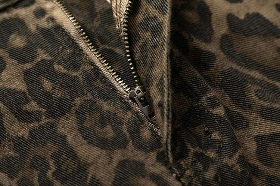 Leopard Print Jeans: Y2K Fashion Statement with Coquette Aesthetic and Grunge Style Leopard Print Jeans: Y2K Fashion Statement with Coquette Aesthetic and Grunge Style