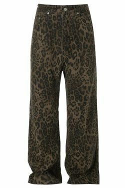 Leopard Print Jeans: Y2K Fashion Statement with Coquette Aesthetic and Grunge Style