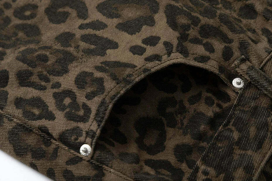 Leopard Print Jeans: Y2K Fashion Statement with Coquette Aesthetic and Grunge Style Leopard Print Jeans: Y2K Fashion Statement with Coquette Aesthetic and Grunge Style