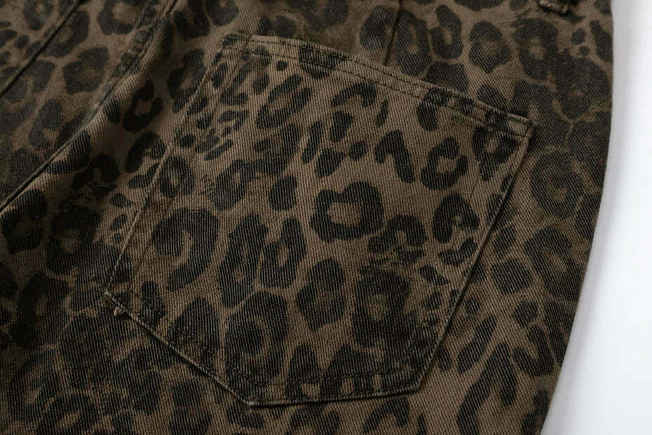 Leopard Print Jeans: Y2K Fashion Statement with Coquette Aesthetic and Grunge Style Leopard Print Jeans: Y2K Fashion Statement with Coquette Aesthetic and Grunge Style