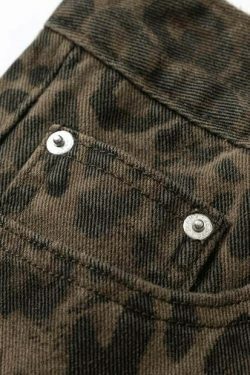 Leopard Print Jeans: Y2K Fashion Statement with Coquette Aesthetic and Grunge Style