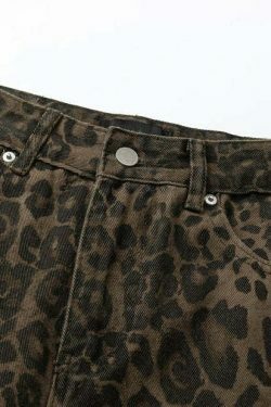 Leopard Print Jeans: Y2K Fashion Statement with Coquette Aesthetic and Grunge Style