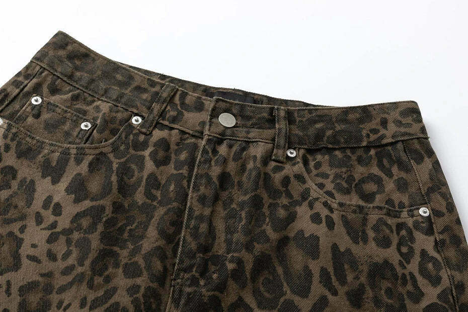 Leopard Print Jeans: Y2K Fashion Statement with Coquette Aesthetic and Grunge Style Leopard Print Jeans: Y2K Fashion Statement with Coquette Aesthetic and Grunge Style