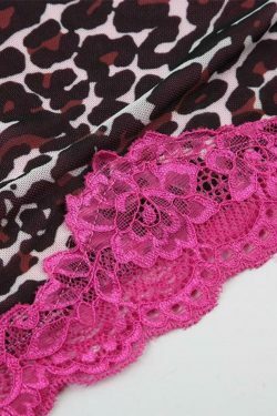 Leopard Print Lace Cami: Y2K Fashion Coquette Aesthetic Cute Tops Grunge Style Cargo Skirt