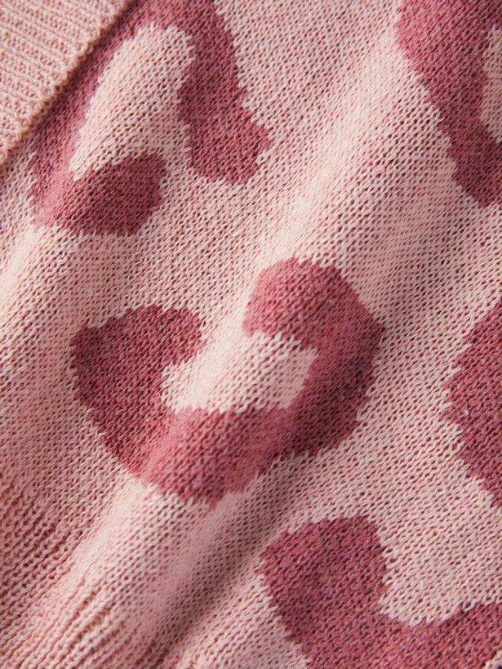 Leopard Print Loose Cardigan for Y2K Fashion Enthusiasts Leopard Print Loose Cardigan for Y2K Fashion Enthusiasts