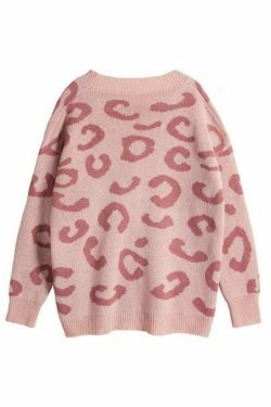 Leopard Print Loose Cardigan for Y2K Fashion Enthusiasts