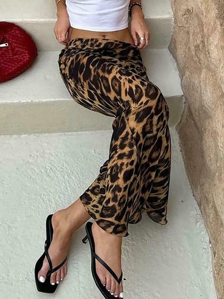 Leopard Print Maxi Skirt - Y2K Fashion Statement with Coquette Aesthetic Twist