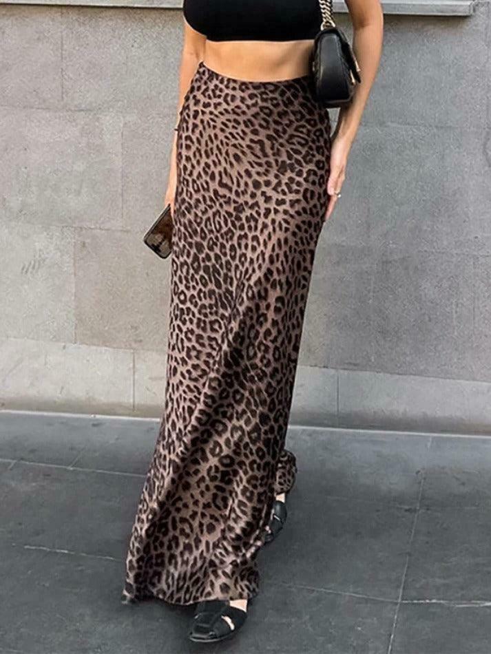 Leopard Print Mermaid Maxi Skirt - Y2K Fashion Statement with Coquette and Grunge Aesthetic