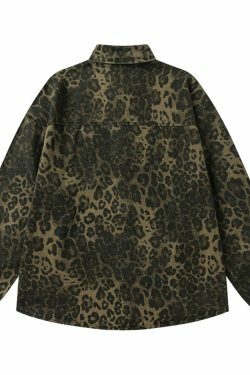 Leopard Print Overshirt - Y2K Fashion with Coquette Aesthetic Twist
