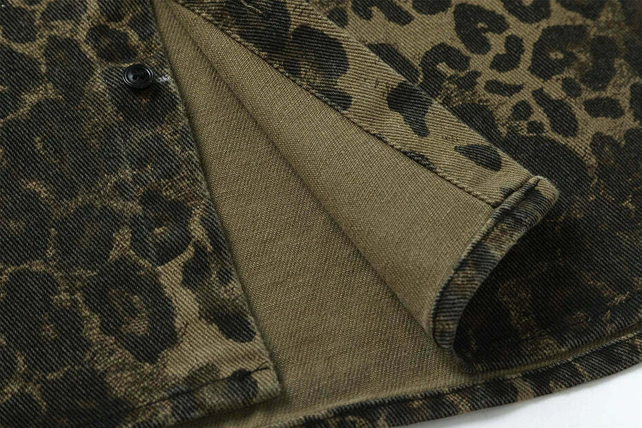 Leopard Print Overshirt - Y2K Fashion with Coquette Aesthetic Twist Leopard Print Overshirt - Y2K Fashion with Coquette Aesthetic Twist