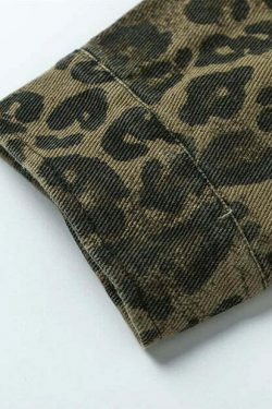 Leopard Print Overshirt - Y2K Fashion with Coquette Aesthetic Twist