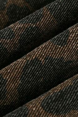 Leopard Print Trucker Jacket with Zipper - Y2K Fashion Statement for Women