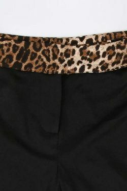 Leopard Splice Flare Leg Pants for Y2K Fashion Enthusiasts
