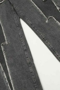 Lightning Star Patch Baggy Jeans - Y2K Fashion Statement with Unique Aesthetic Appeal