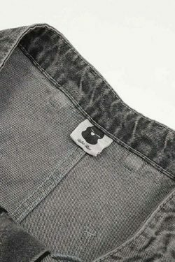 Lightning Star Patch Baggy Jeans - Y2K Fashion Statement with Unique Aesthetic Appeal
