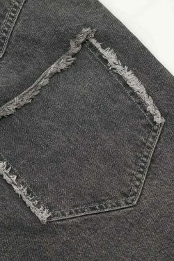 Lightning Star Patch Baggy Jeans - Y2K Fashion Statement with Unique Aesthetic Appeal