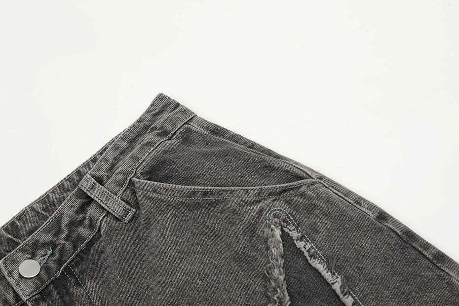 Lightning Star Patch Baggy Jeans - Y2K Fashion Statement with Unique Aesthetic Appeal Lightning Star Patch Baggy Jeans - Y2K Fashion Statement with Unique Aesthetic Appeal