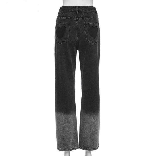Love Bites Gradient Jeans - Y2K Fashion Statement with Coquette Aesthetic and Grunge Style Love Bites Gradient Jeans - Y2K Fashion Statement with Coquette Aesthetic and Grunge Style