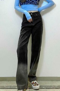 Love Bites Gradient Jeans - Y2K Fashion Statement with Coquette Aesthetic and Grunge Style