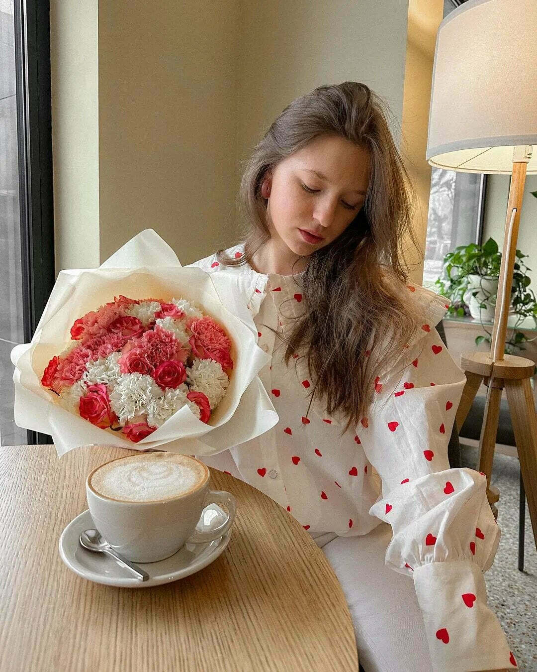 Love In The Air' Heart Print Shirt - Y2K Fashion Coquette Aesthetic Grunge Love In The Air' Heart Print Shirt - Y2K Fashion Coquette Aesthetic Grunge