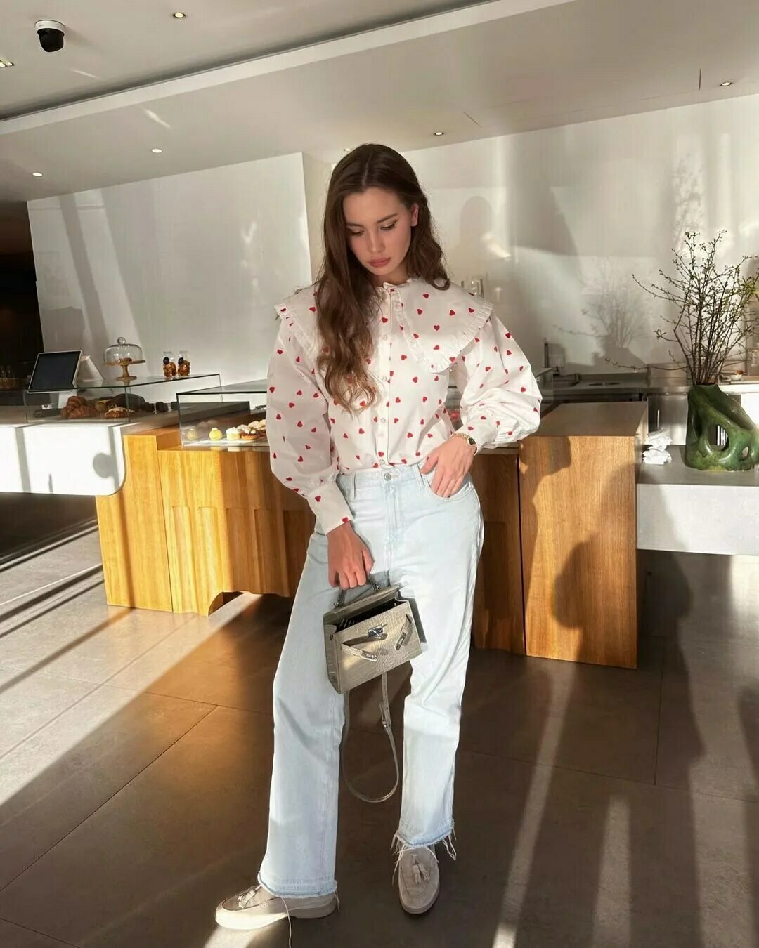 Love In The Air' Heart Print Shirt - Y2K Fashion Coquette Aesthetic Grunge Love In The Air' Heart Print Shirt - Y2K Fashion Coquette Aesthetic Grunge