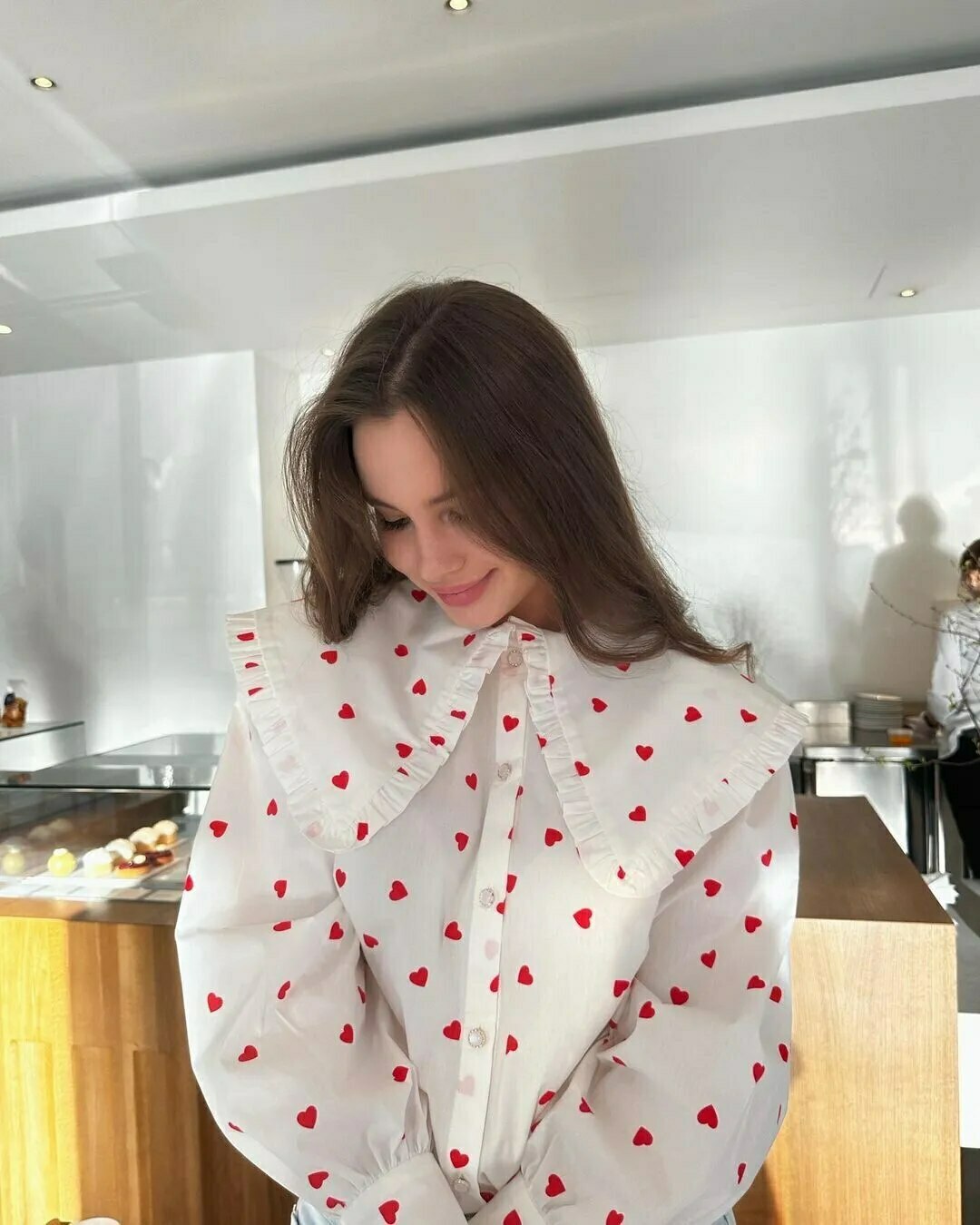 Love In The Air' Heart Print Shirt - Y2K Fashion Coquette Aesthetic Grunge Love In The Air' Heart Print Shirt - Y2K Fashion Coquette Aesthetic Grunge