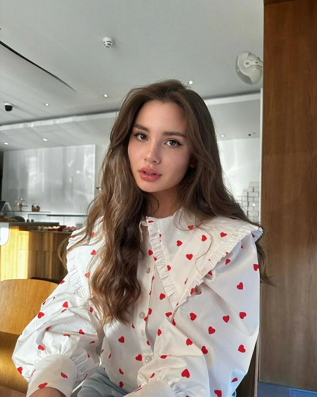 Love In The Air' Heart Print Shirt - Y2K Fashion Coquette Aesthetic Grunge Love In The Air' Heart Print Shirt - Y2K Fashion Coquette Aesthetic Grunge