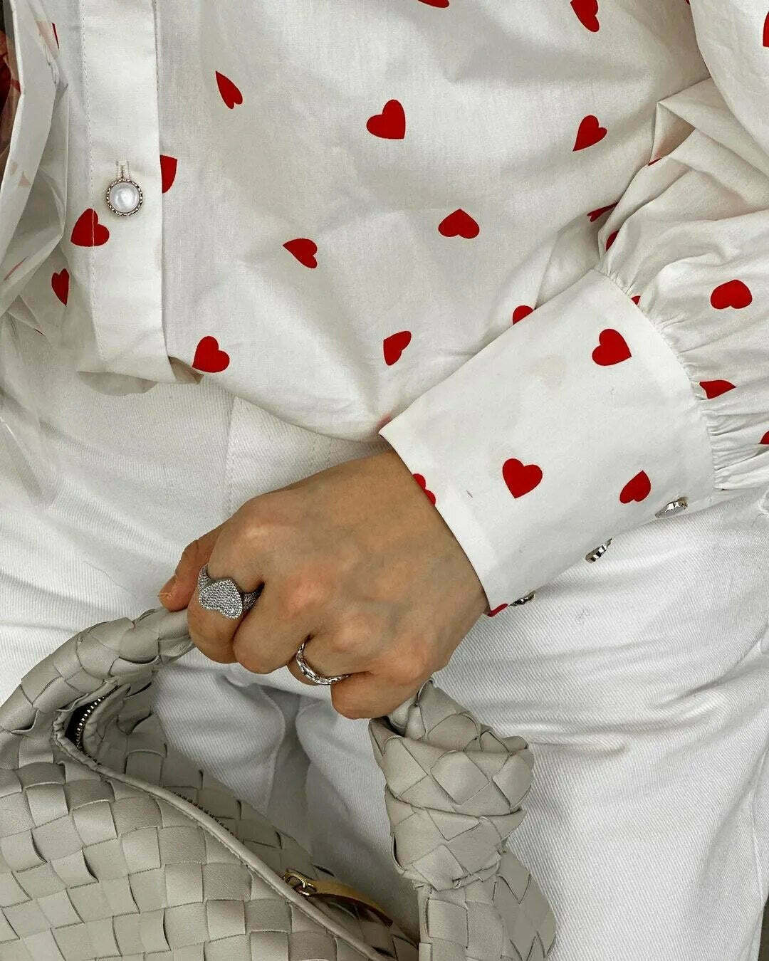 Love In The Air' Heart Print Shirt - Y2K Fashion Coquette Aesthetic Grunge Love In The Air' Heart Print Shirt - Y2K Fashion Coquette Aesthetic Grunge