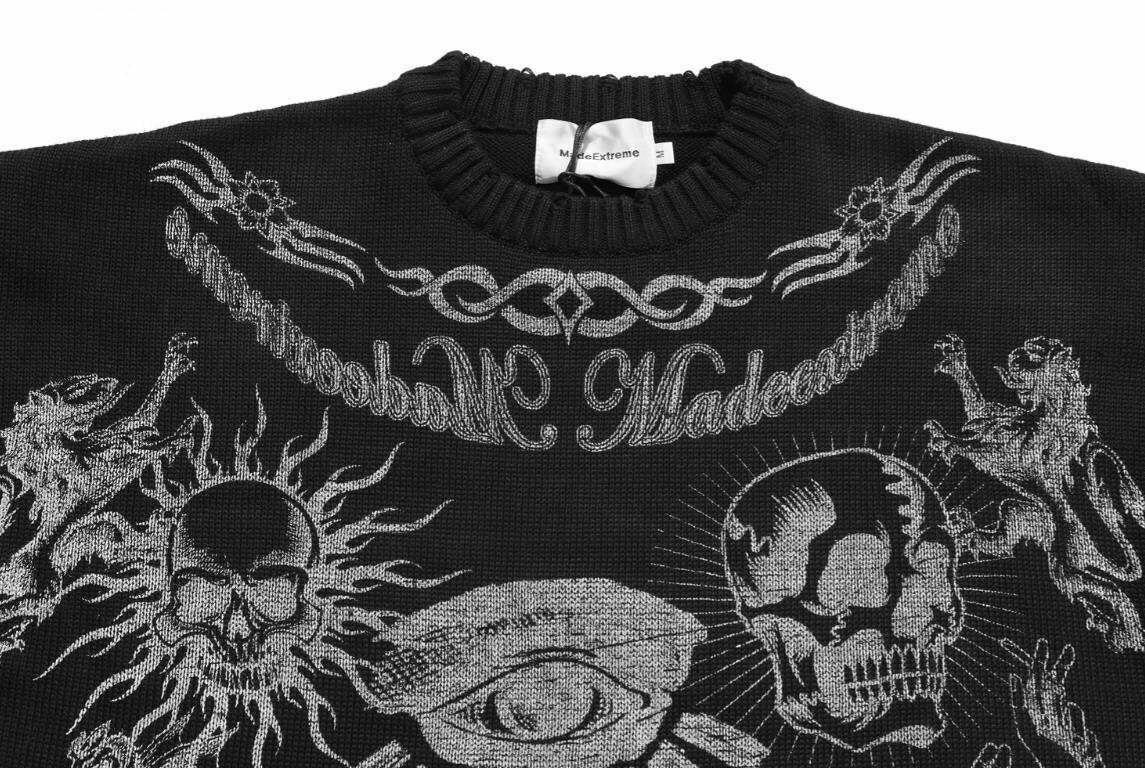 MADE EXTREME Tattoo Print Oversized Sweater - Y2K Aesthetic Coquette Fashion for Women MADE EXTREME Tattoo Print Oversized Sweater - Y2K Aesthetic Coquette Fashion for Women