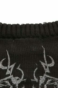 MADE EXTREME Tattoo Print Oversized Sweater - Y2K Aesthetic Coquette Fashion for Women