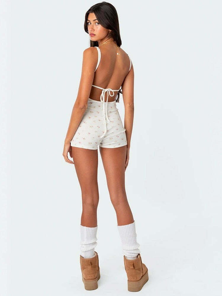 Marble Floral Playsuit - Y2K Fashion Coquette Aesthetic Grunge Style Cute Tops Past Marble Floral Playsuit - Y2K Fashion Coquette Aesthetic Grunge Style Cute Tops Past