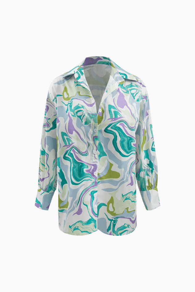 Marble Print Shirt & Pants Set: Y2K Coquette Grunge Aesthetic Cute Tops Past Marble Print Shirt & Pants Set: Y2K Coquette Grunge Aesthetic Cute Tops Past