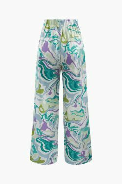 Marble Print Shirt & Pants Set: Y2K Coquette Grunge Aesthetic Cute Tops Past