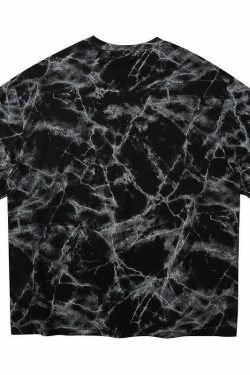 Marbled Death Metal Graphic Tee - Y2K Fashion Aesthetic Shirt for Women