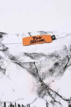 Marbled Death Metal Graphic Tee - Y2K Fashion Aesthetic Shirt for Women