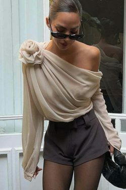 Marshmallow Whisper Coquette Chiffon Top - Y2K Fashion Aesthetic with Delightful Pastel Goth Vibes