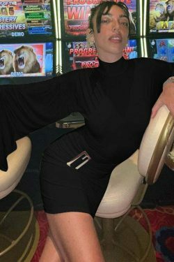 Metal Buckle Low-Waist Hip-Covering Dress for Y2K Fashion Enthusiasts