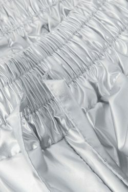 Metallic Drawstring Tube Top & Gathered Pants - Y2K Fashion Coquette Aesthetic Grunge Style