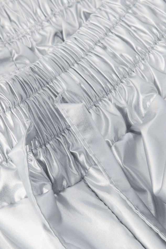 Metallic Drawstring Tube Top & Gathered Pants - Y2K Fashion Coquette Aesthetic Grunge Style Metallic Drawstring Tube Top & Gathered Pants - Y2K Fashion Coquette Aesthetic Grunge Style