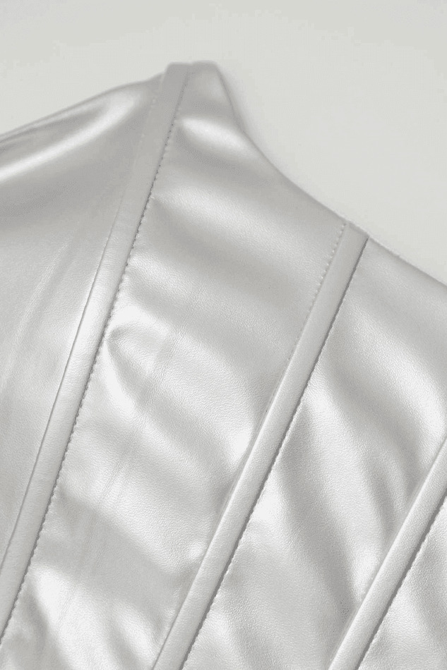 Metallic Strapless Corset Top & A-Line Mini Skirt Set - Y2K Coquette