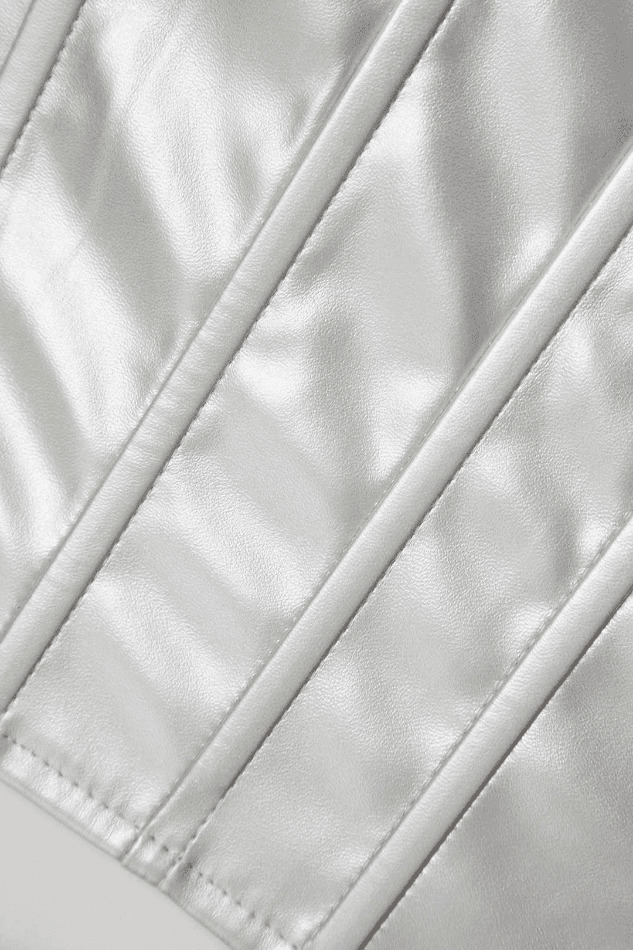 Metallic Strapless Corset Top & A-Line Mini Skirt Set - Y2K Coquette