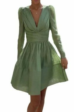 Mint Green Pleated Cake Dress - Y2K Aesthetic Outfit for Women - Coquette Style Fashion